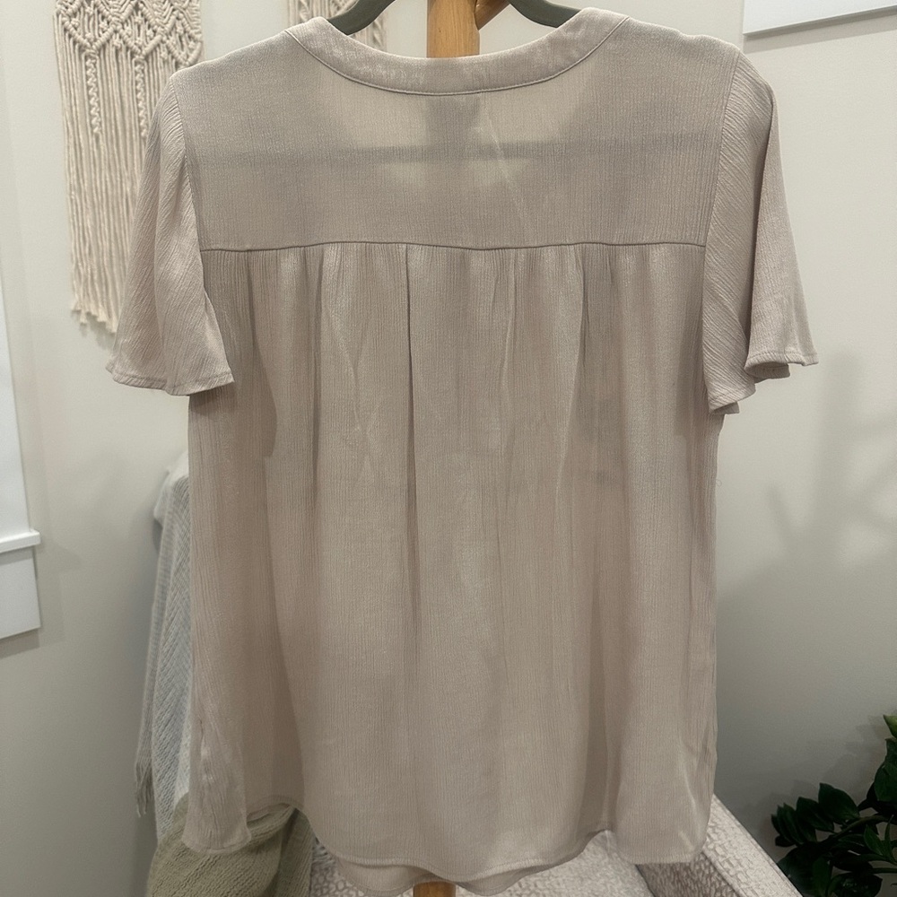 Knox Rose Embroidered Boho Peasant Top Cream Floral Blouse S - Picture 4 of 5